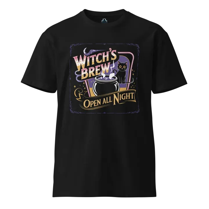 Witch’s Brew T-Shirt, Retro Halloween Gift, Spooky Black Cat Tee product image (1)