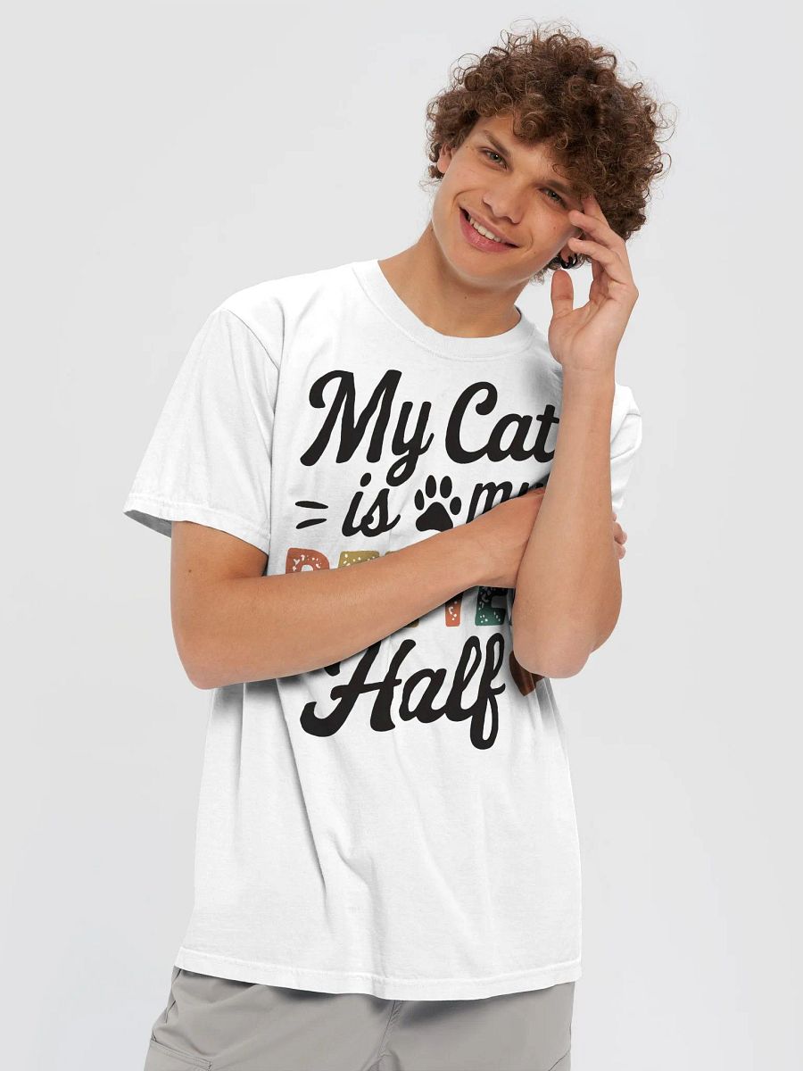 "My Cat is my BETTER Half" Heavyweight Tee - White product image (5)