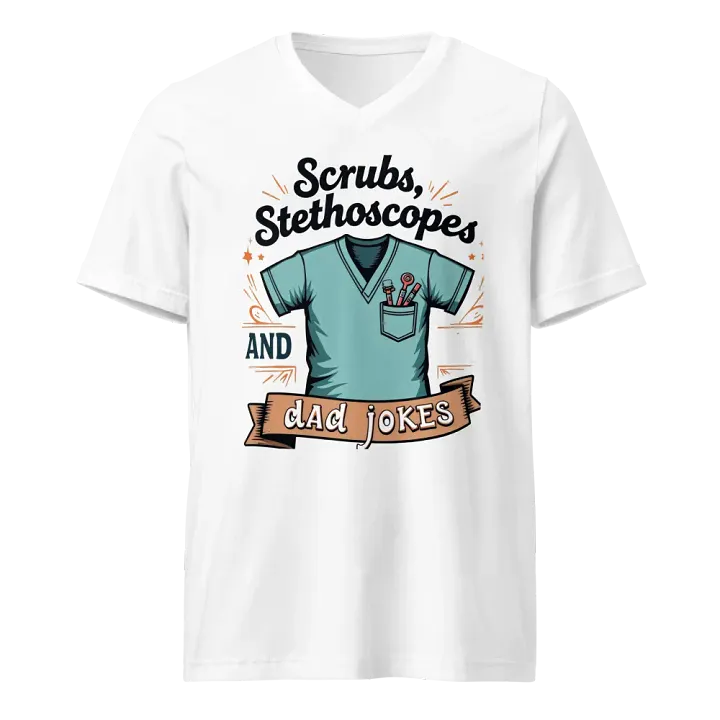 Stylish Scrubs & Dad Jokes V-neck tee product image (1)