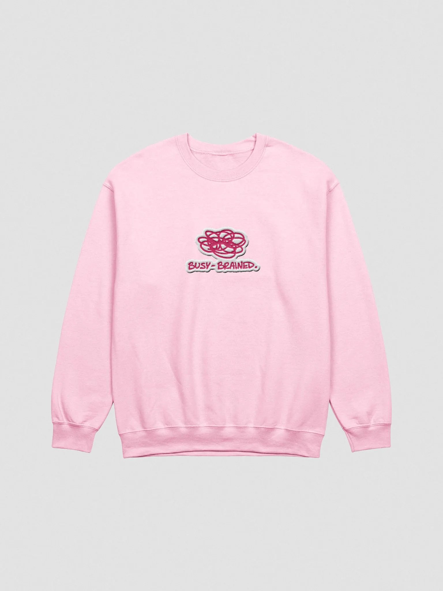 BUSY-BRAINED. (lg. pink bubble design) embroidered crewneck product image (13)