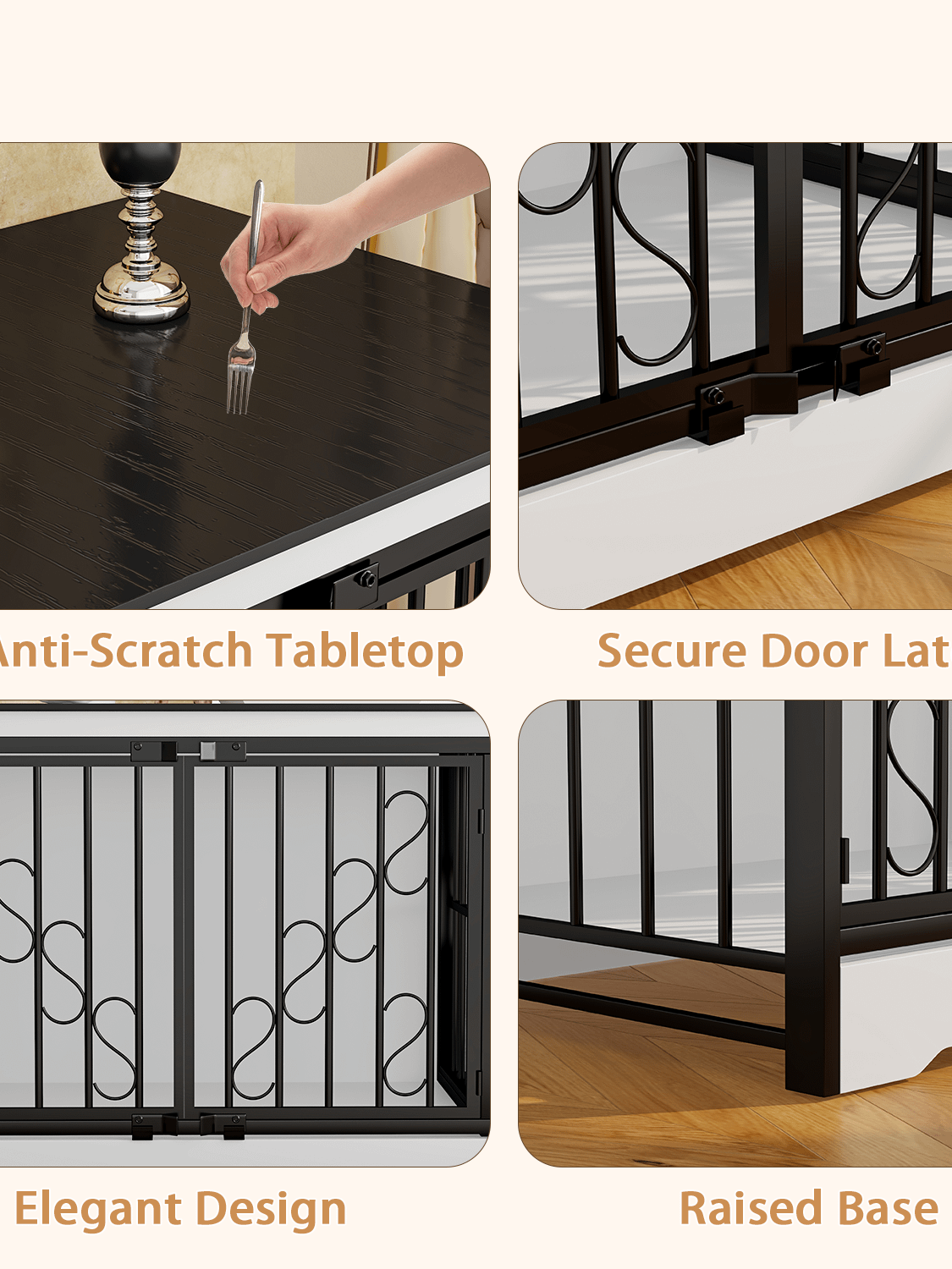 71 Inch Double Dog Crate Furniture, Extra Large Dog Kennel Indoor for 2 Dogs, Heavy Duty Wooden Dog House with Divider, Pet House Decorative as Table & TV Stand for XL arge Dogs ( White) product image (4)