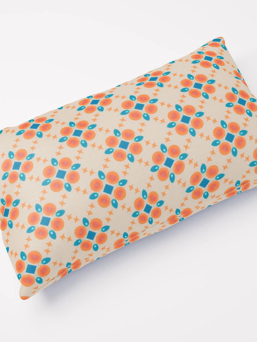 Cream Orange & Blue Diamond Floral Pillow product image (4)