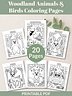 Printable Cozy Woodland Friends Coloring Pack - 20 Pages