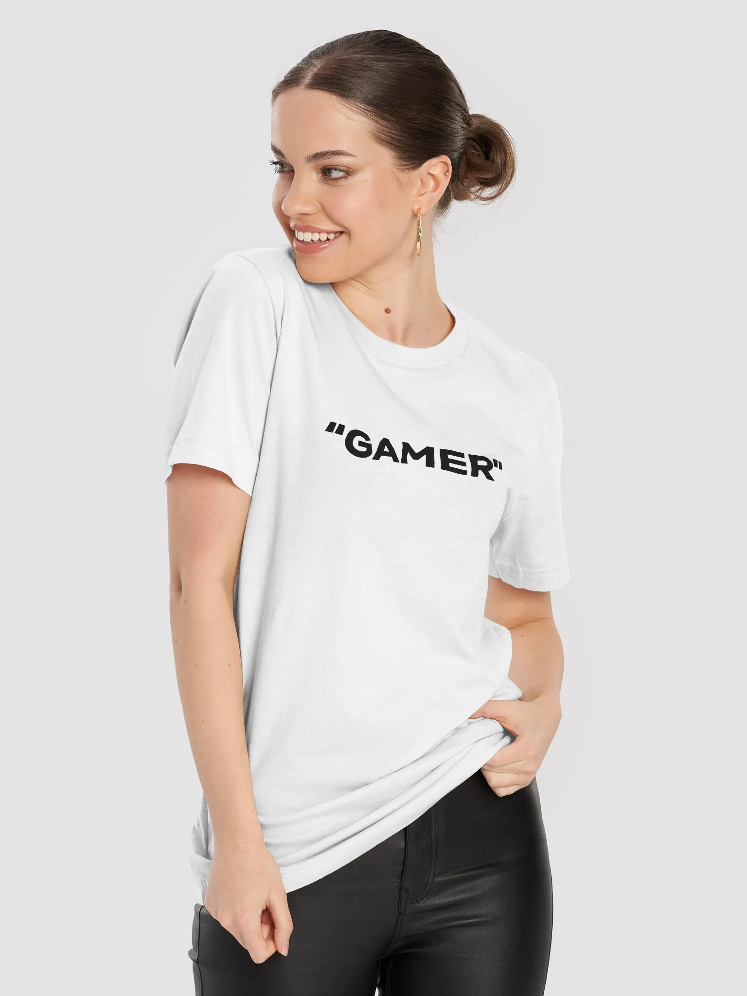 "Gamer" T-Shirt (black text) product image (5)