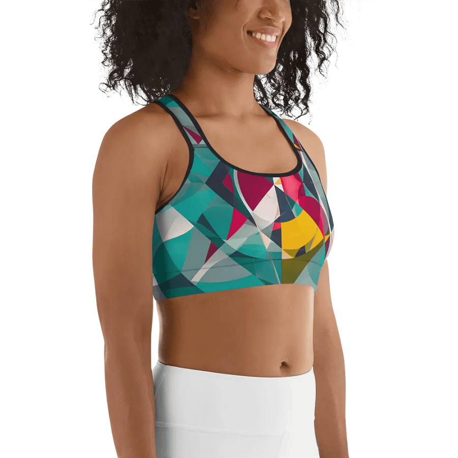 Abstract Lithographic Pattern Design Sports Bra - V9 product image (11)