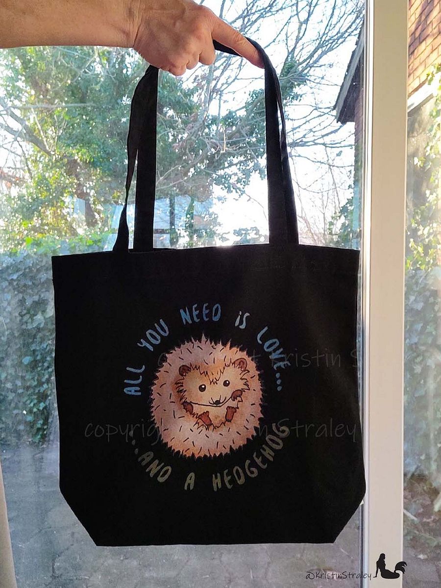 Hedgehog All You Need is Love... Eco Cotton Tote Bag product image (7)