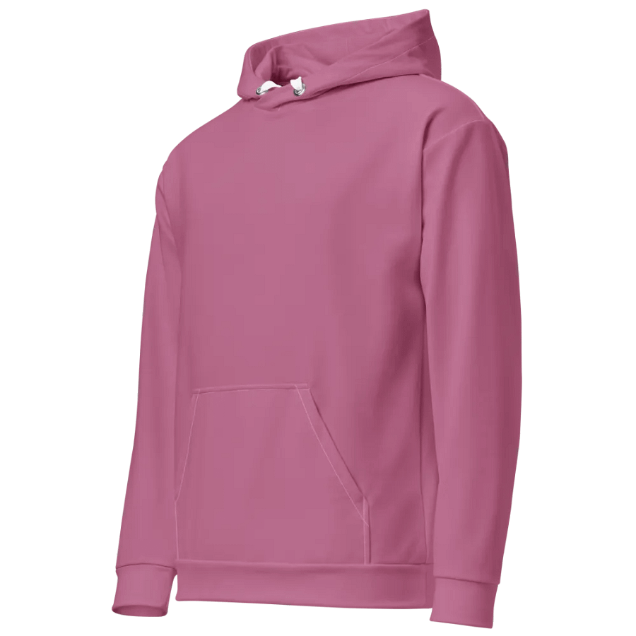 Plain Medium Dark Carnation Pink True Summer Unisex Recycled Polyester Heavyweight Premium Hoodie by Treasure Pie product image (3)