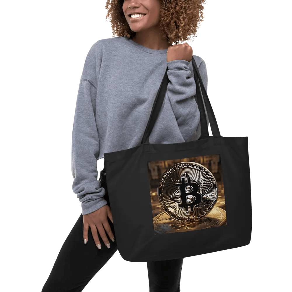 Golden Bitcoin Circuit Coin Tote Bag product image (5)