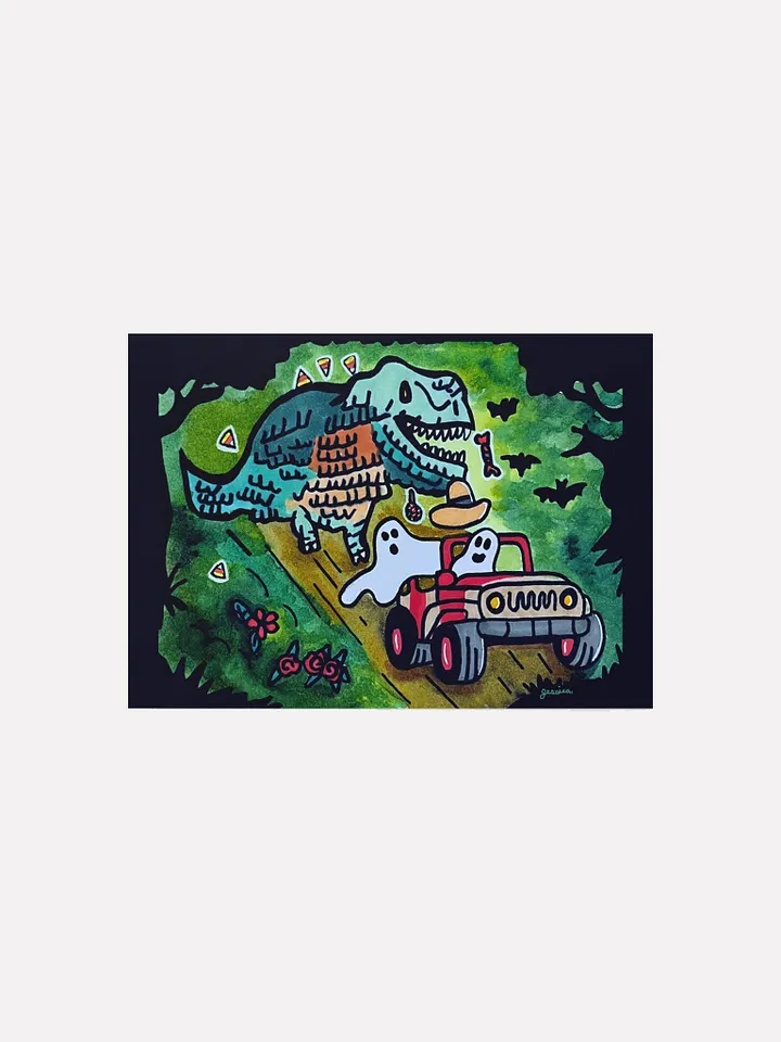 Dino Piñata Pursuit Art Print product image (1)