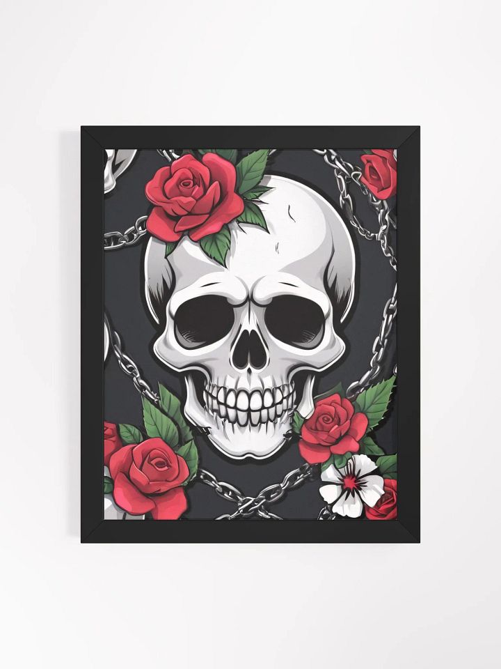 Skulls with Rose Flowers Thorns and Chains Wall Art Framed Print product image (1)