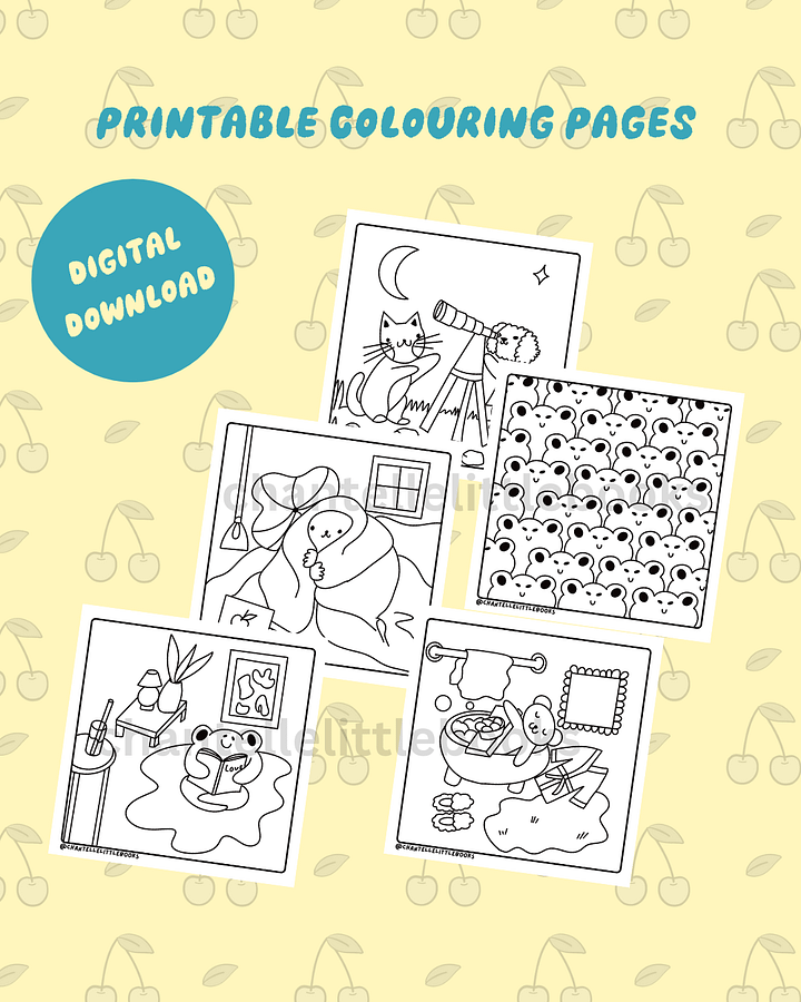 Comfy friends pages 11-15 printable colouring pages product image (1)