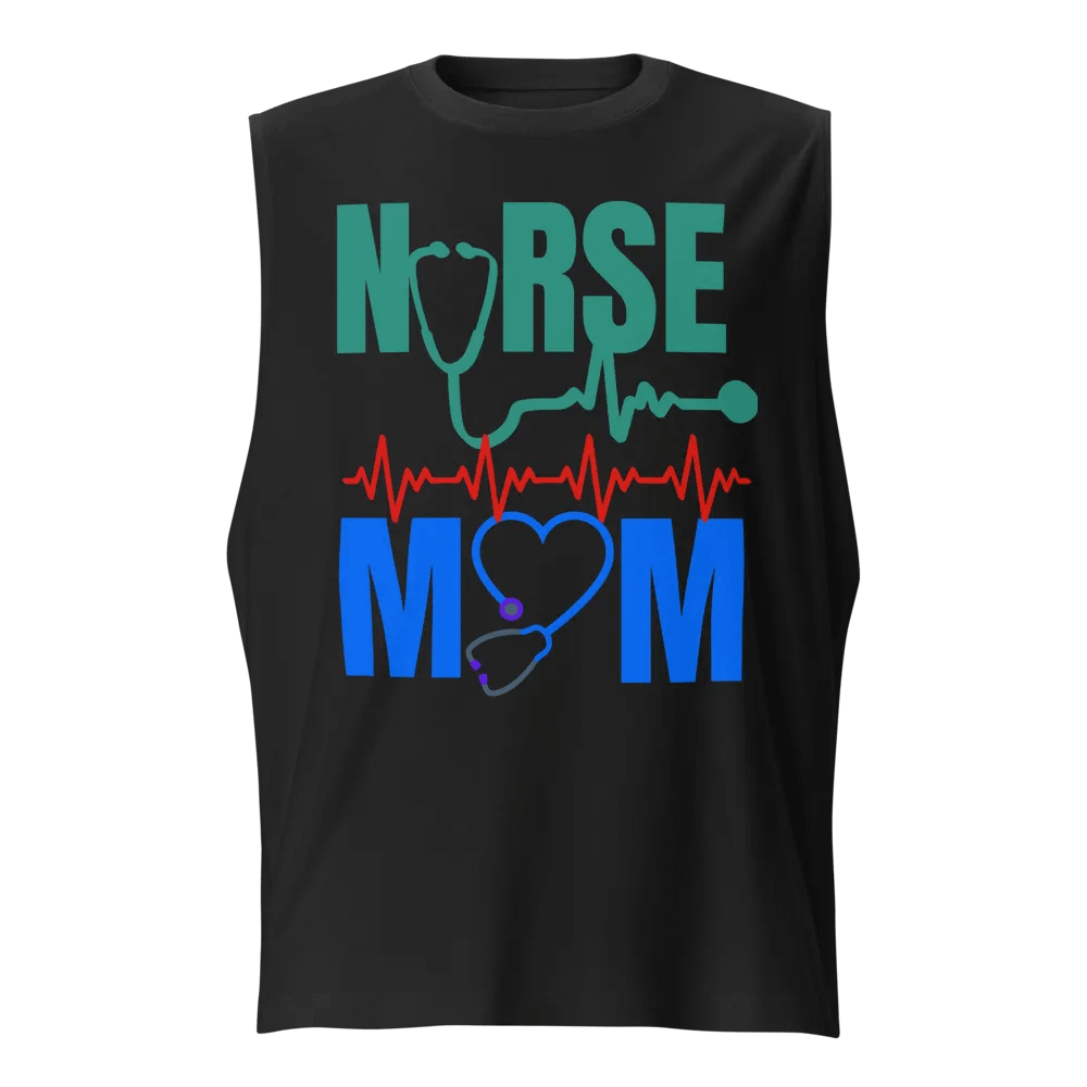 Nurse Mom Heartbeat Muscle Tank product image (1)