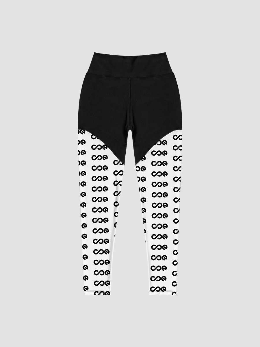 COE Premium Sports Leggings Black & White product image (1)