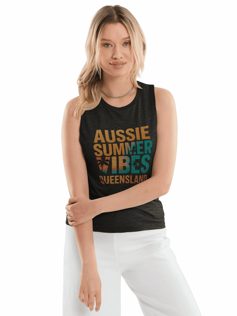Aussie Summer Vibes Queensland - Bella Canvas Women's Muscle Tank Top product image (8)