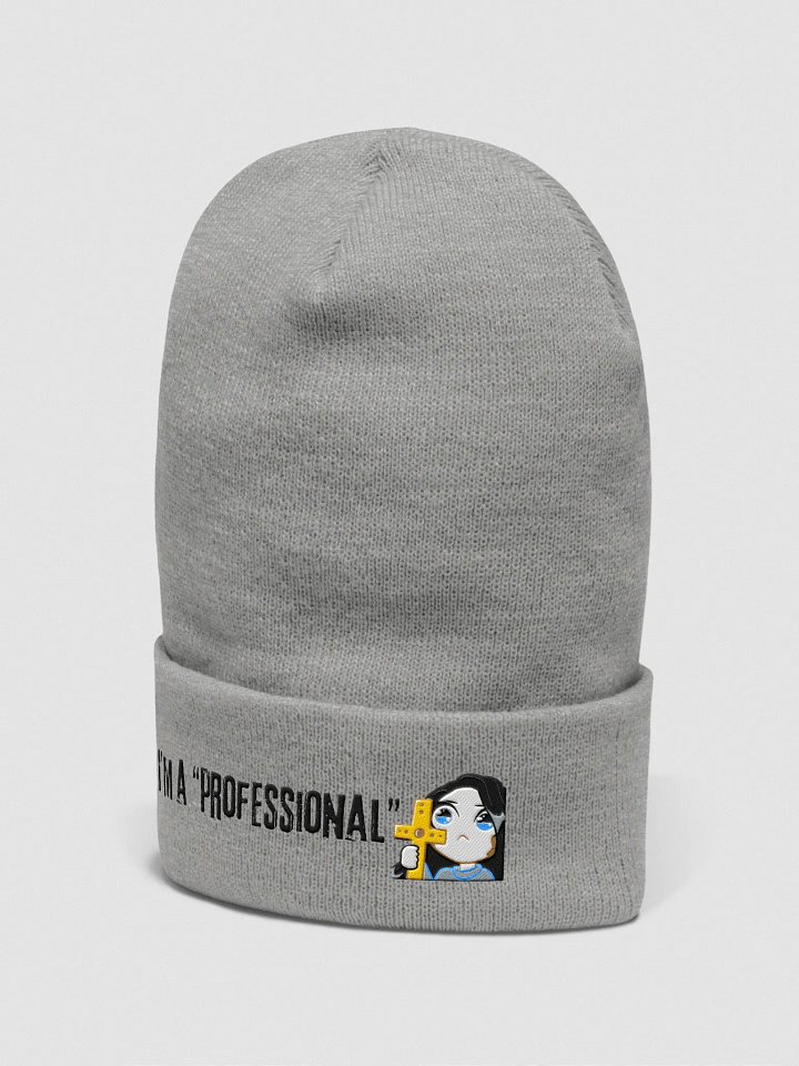 Professional Black Lettered Cuffed Beanie product image (6)
