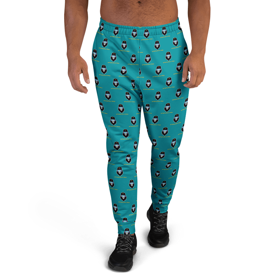 Synthsquatch Fitness Bigfoot Monogram Logo All-Over Print Men's Joggers (Teal) product image (2)