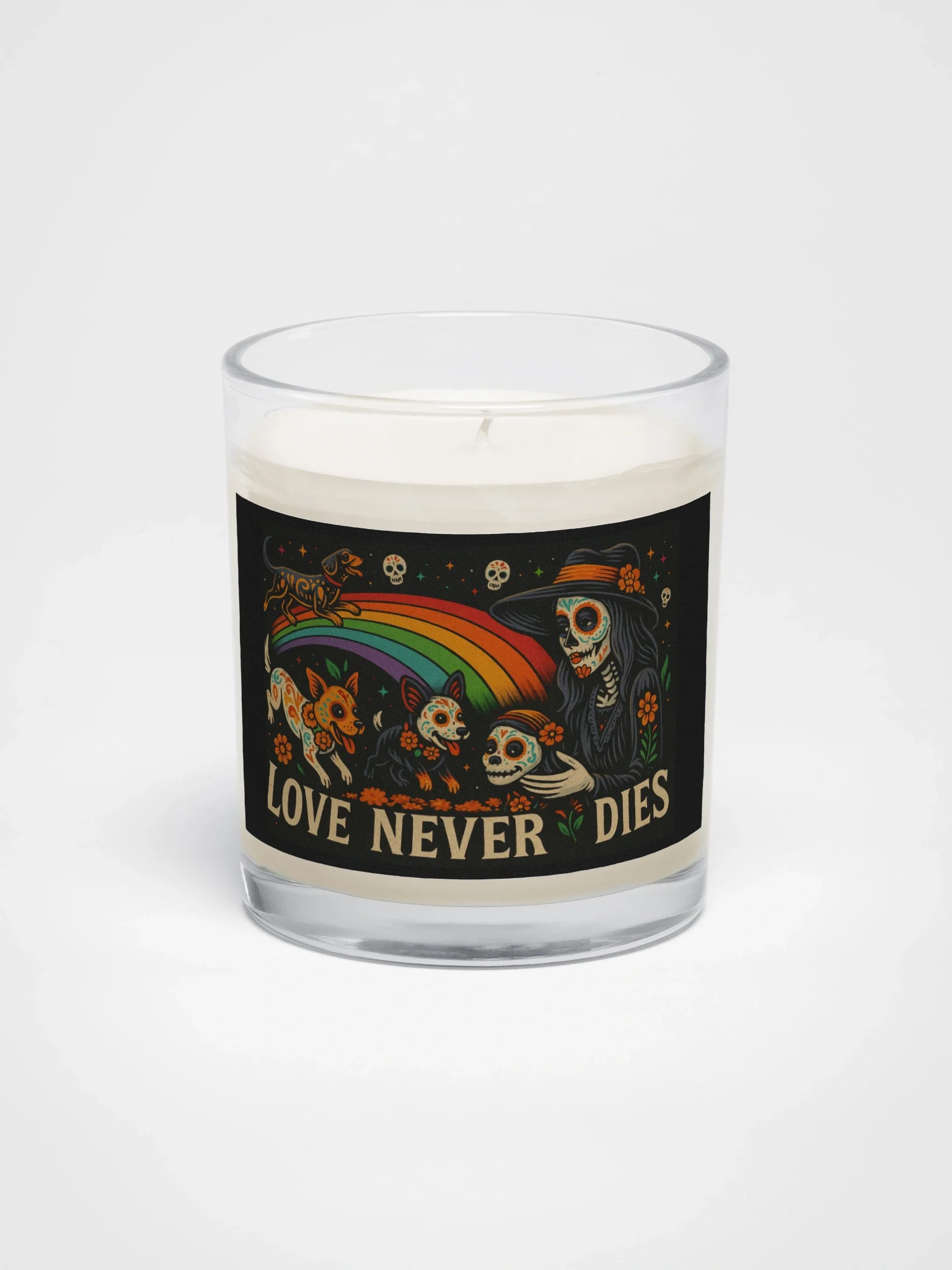 Day of the Dead Rainbow Bridge Candle – Love Never Dies Memorial Soy Wax Candle product image (3)