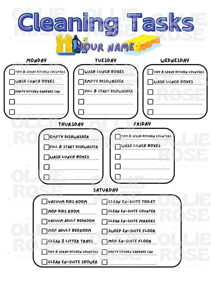 Cleaning Tasks Checklist Template product image (2)