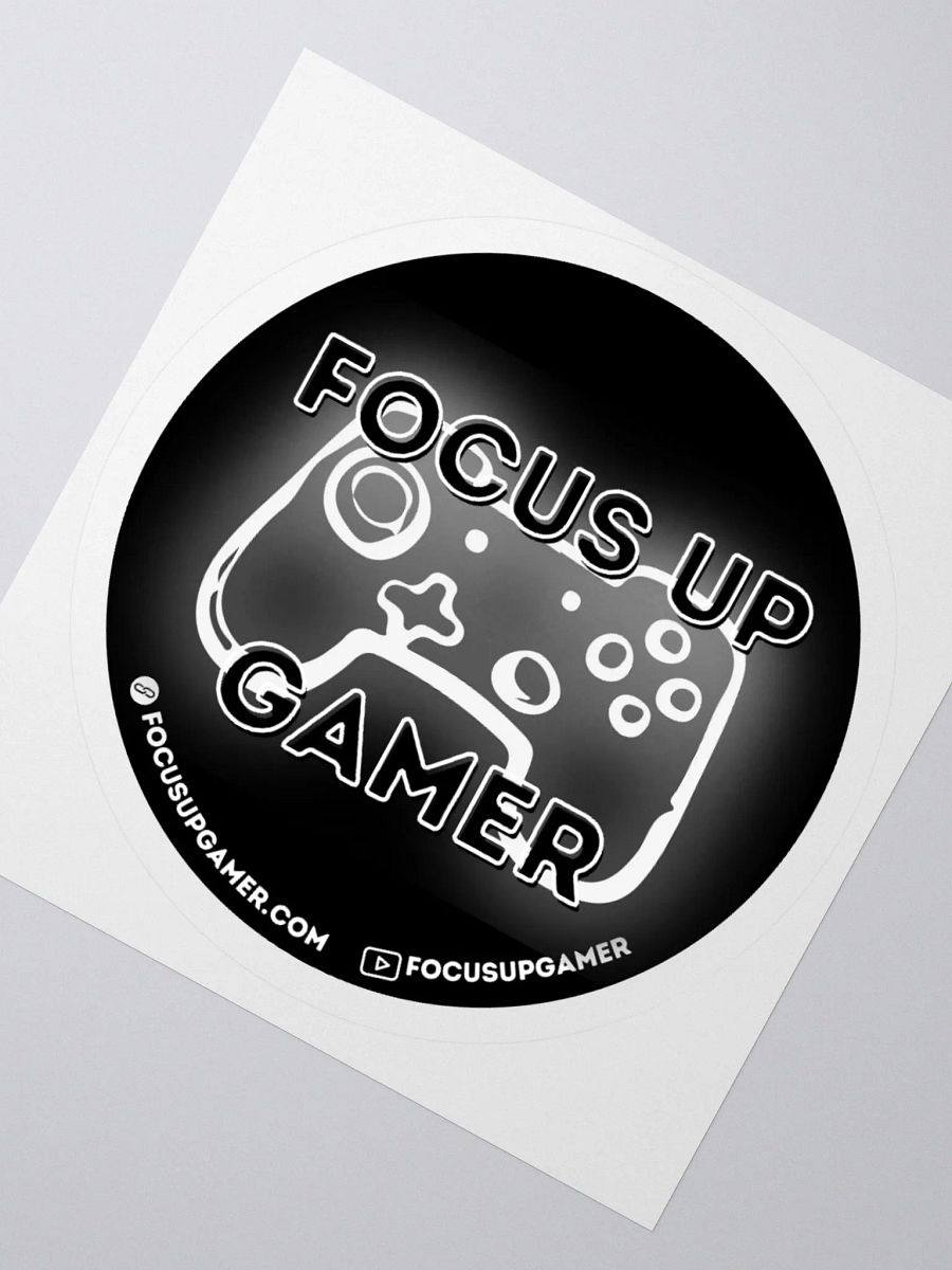 Focus Up Gamer Black & White Round Sticker product image (5)