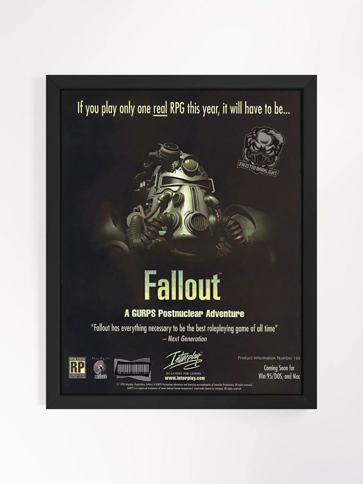 Retro Poster - Fallout Pre-release advert Poster from 1996. Size 16" x 20" product image (2)