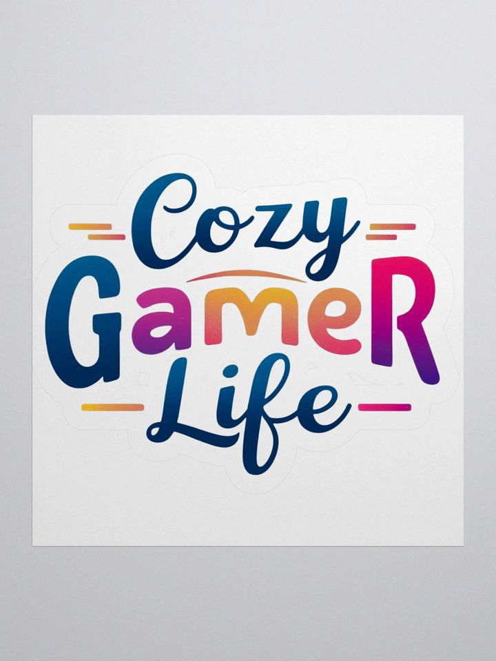 Cozy Gamer Life Vivid Text Only Sticker product image (1)