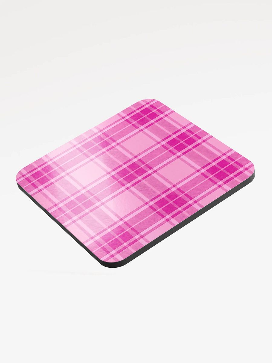 Pink Plaid Cork Coaster product image (3)