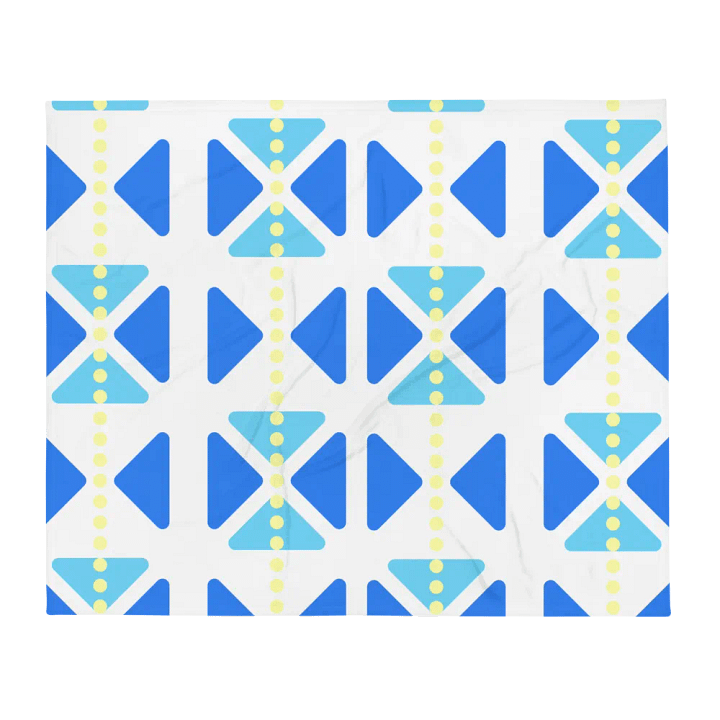 Blue Triangles And Yellow Dotted Lines Throw Blanket product image (2)