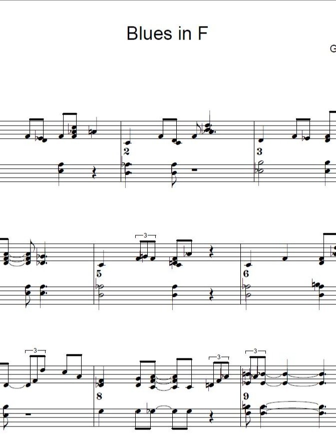 Blues in F - Piano sheet music product image (1)