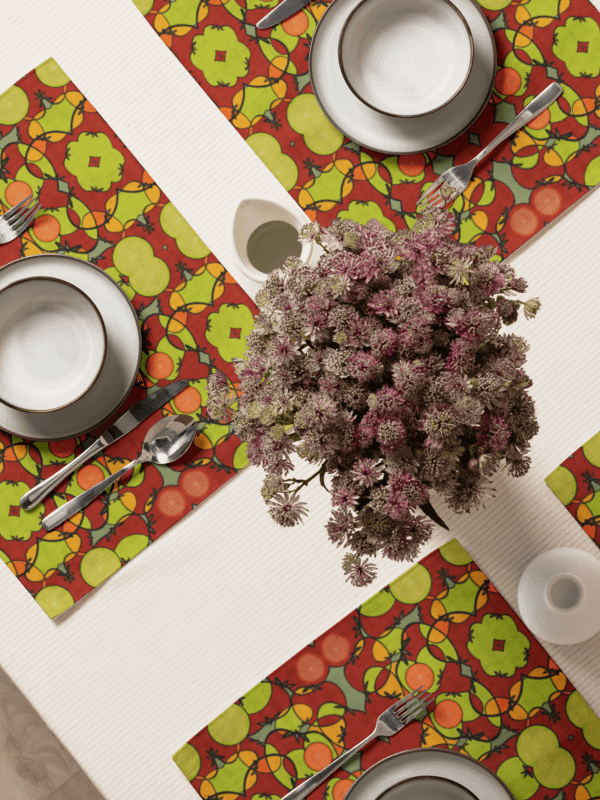 Tomato Glow – Water-Resistant Placemat Set product image (2)