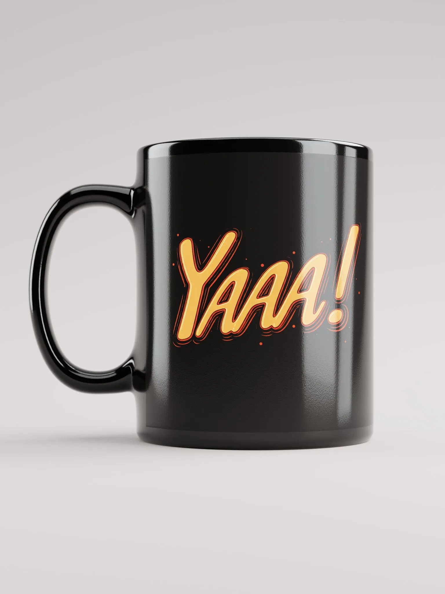 YAAA! Comic-Style Black Glossy Mug product image (6)