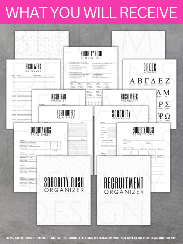 Sorority Recruitment Organizer, Sorority Rush Organizer, Rush Week Planner Checklist product image (2)