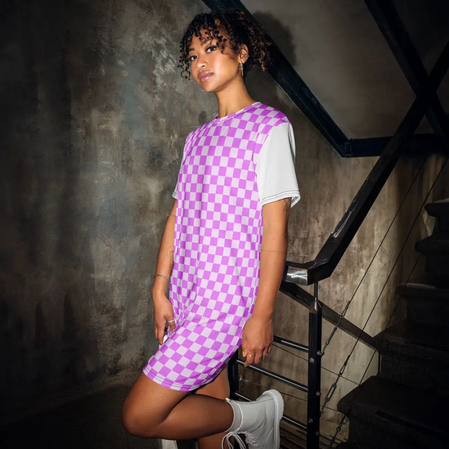 Pink Checkered Dress product image (3)