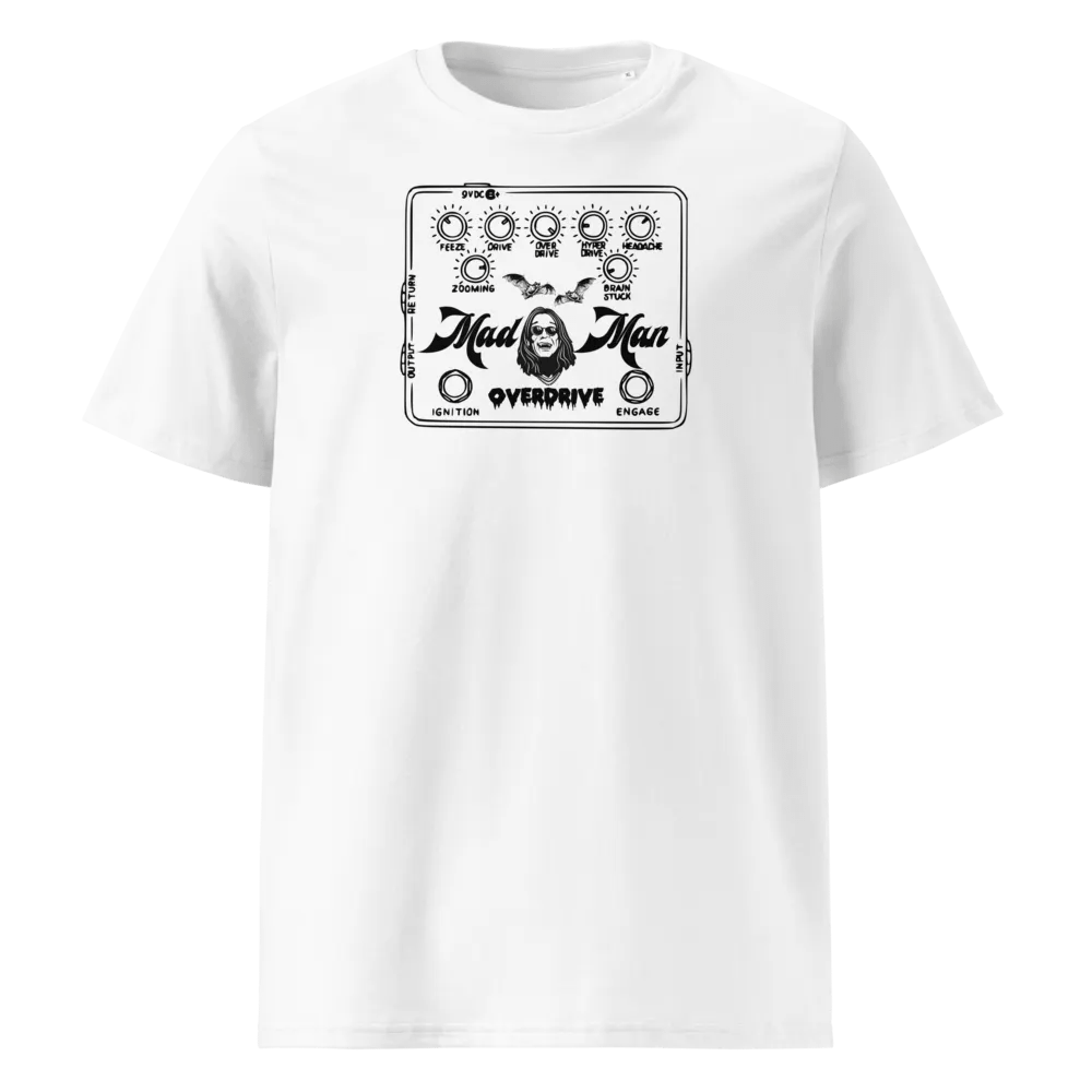 Funny Guitar Pedals Madman Overdrive T Shirt - centaur boss not a klon rat fuzz madman T-Shirt. product image (1)