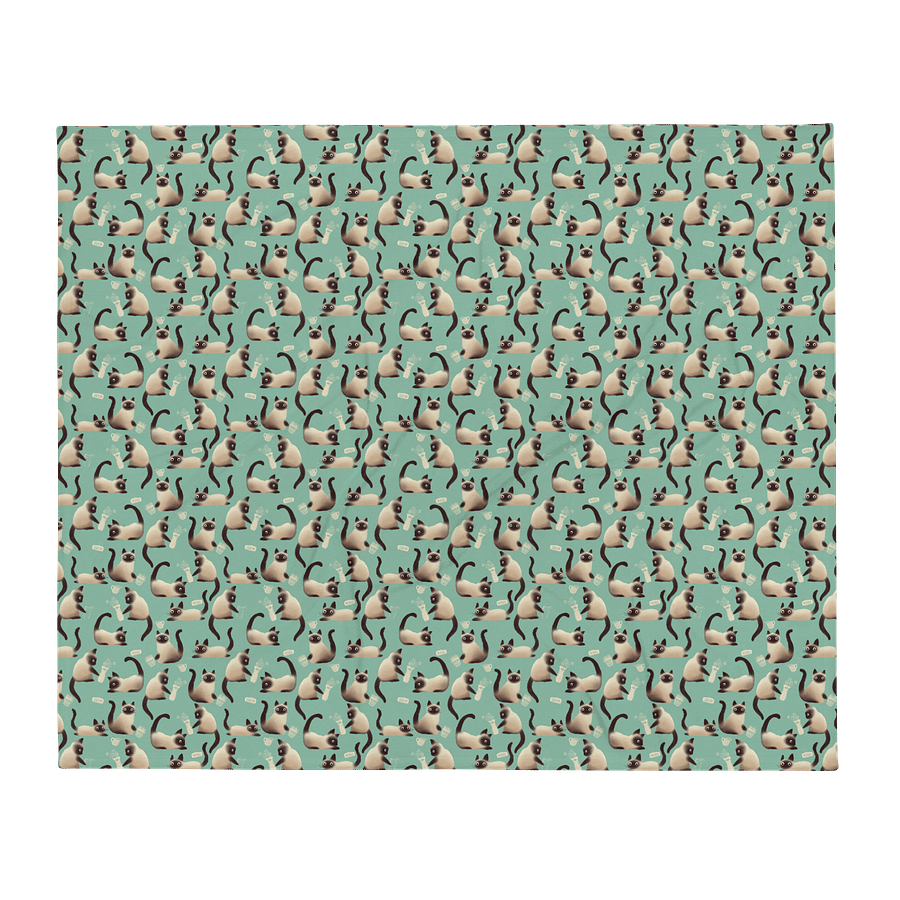 Bad Siamese Cats Knocking Stuff Over Throw Blanket, Mint product image (1)
