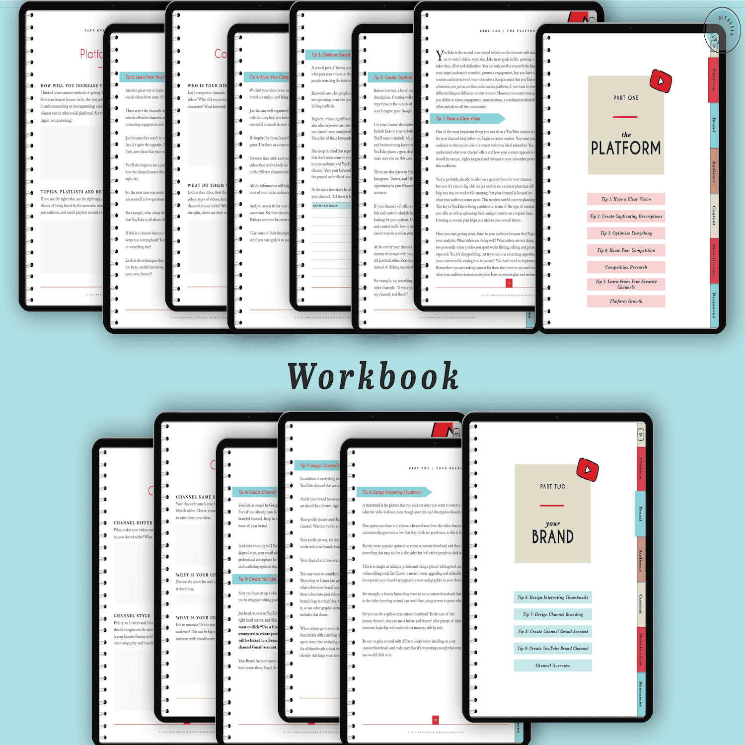 YouTube Digital Planner and Workbook Kit - Color product image (7)