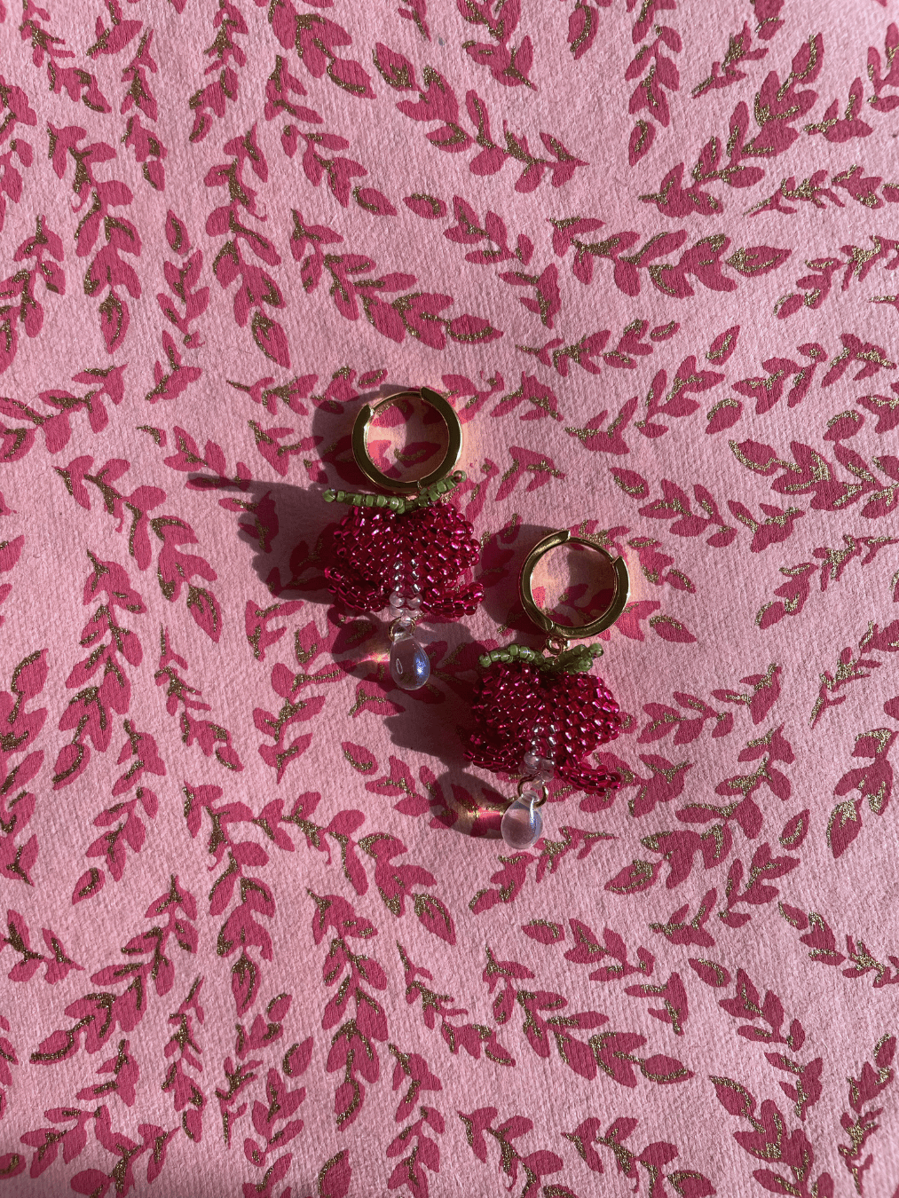 Bleeding Heart Flower Beaded Earrings - Love & Resiliency product image (2)