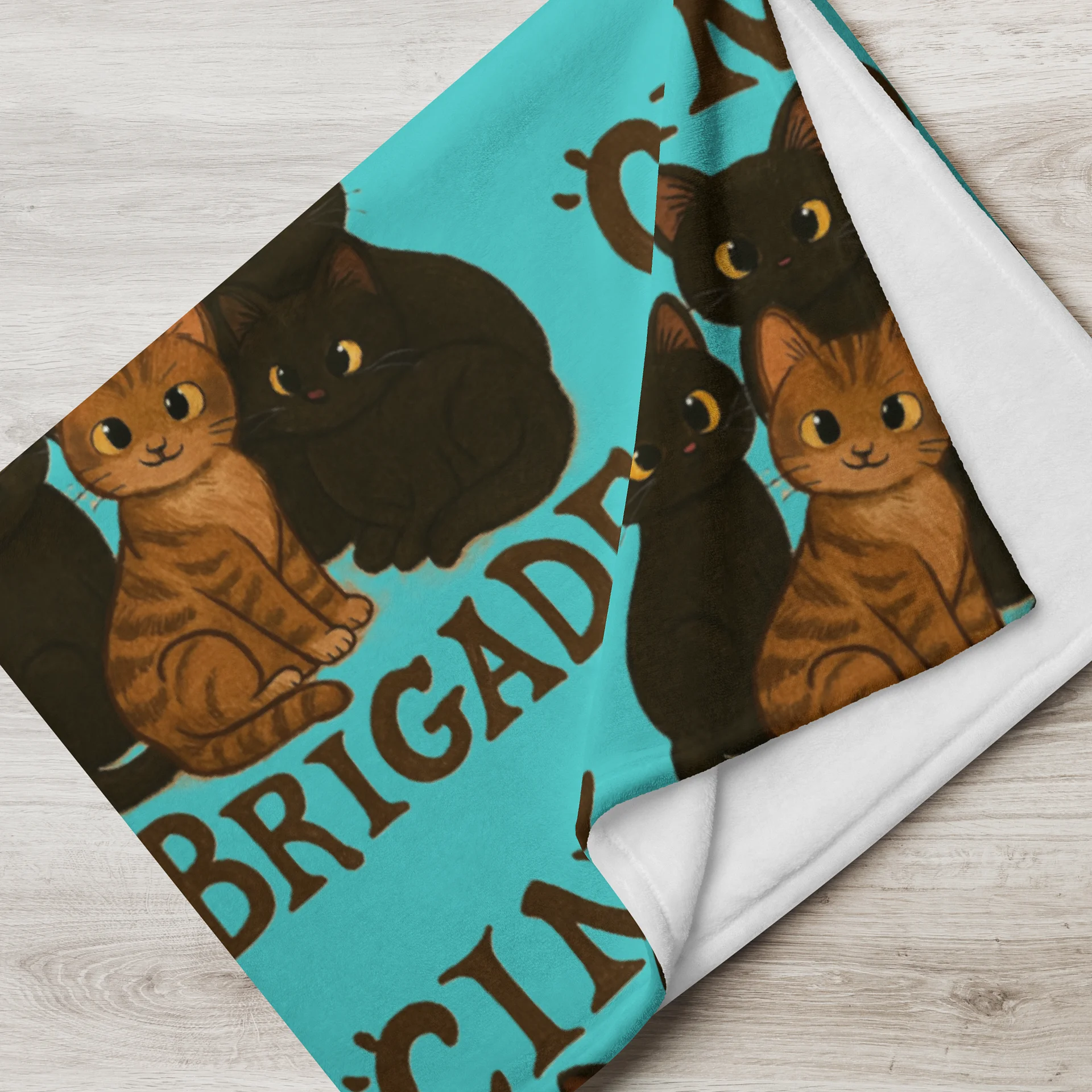 Blue Kitty Print Throw Blanket product image (7)