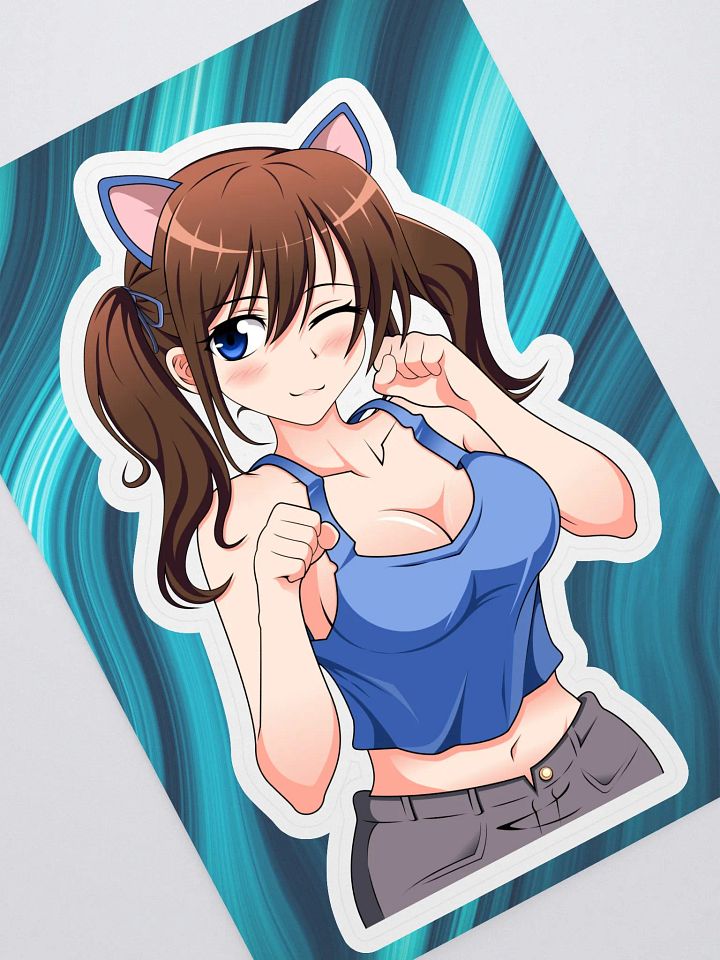 Catgirl Zarra kiss cut 5.83″ × 8.27″ sticker product image (1)