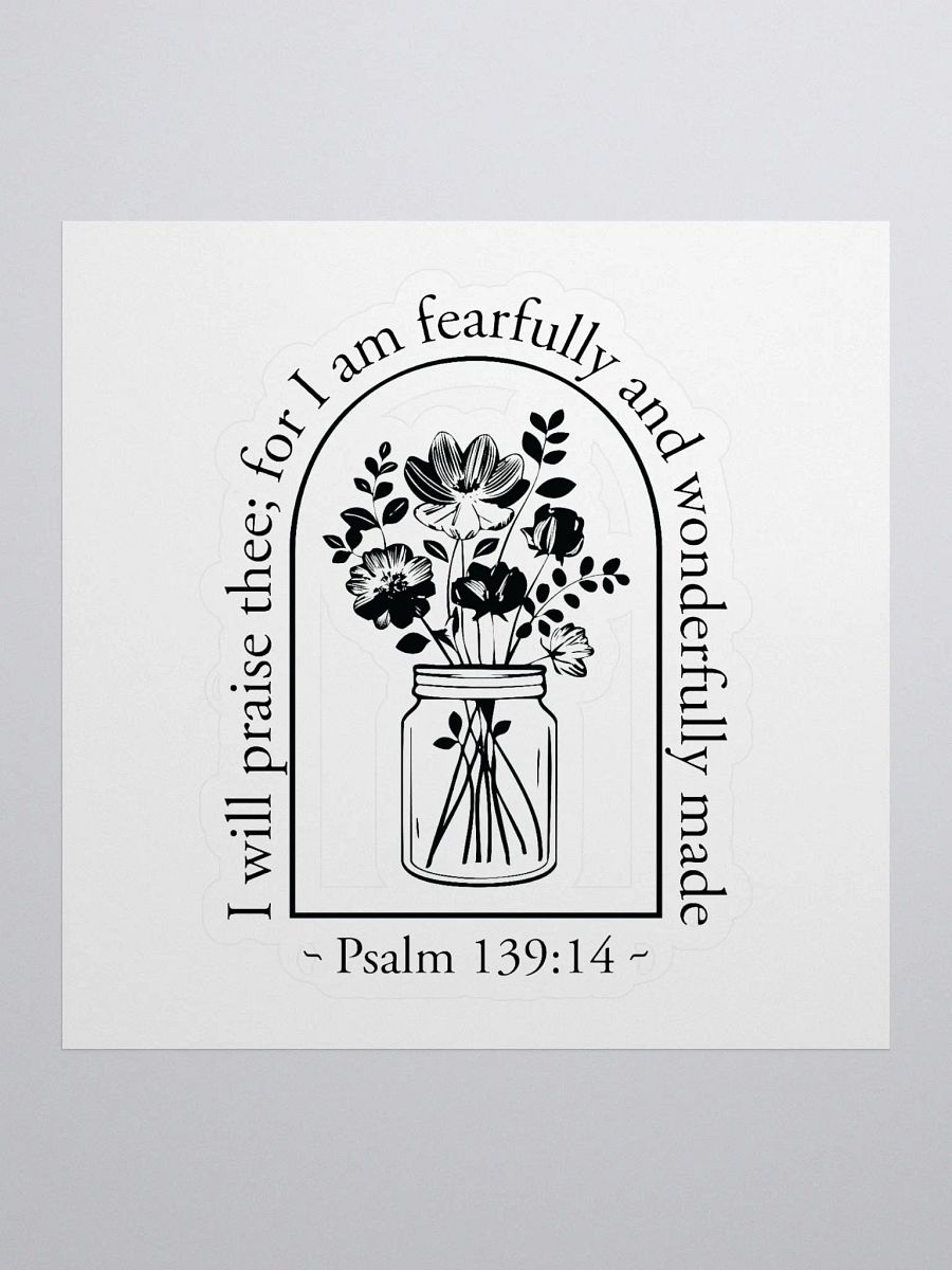 Psalm 139:14 Floral Sticker product image (1)