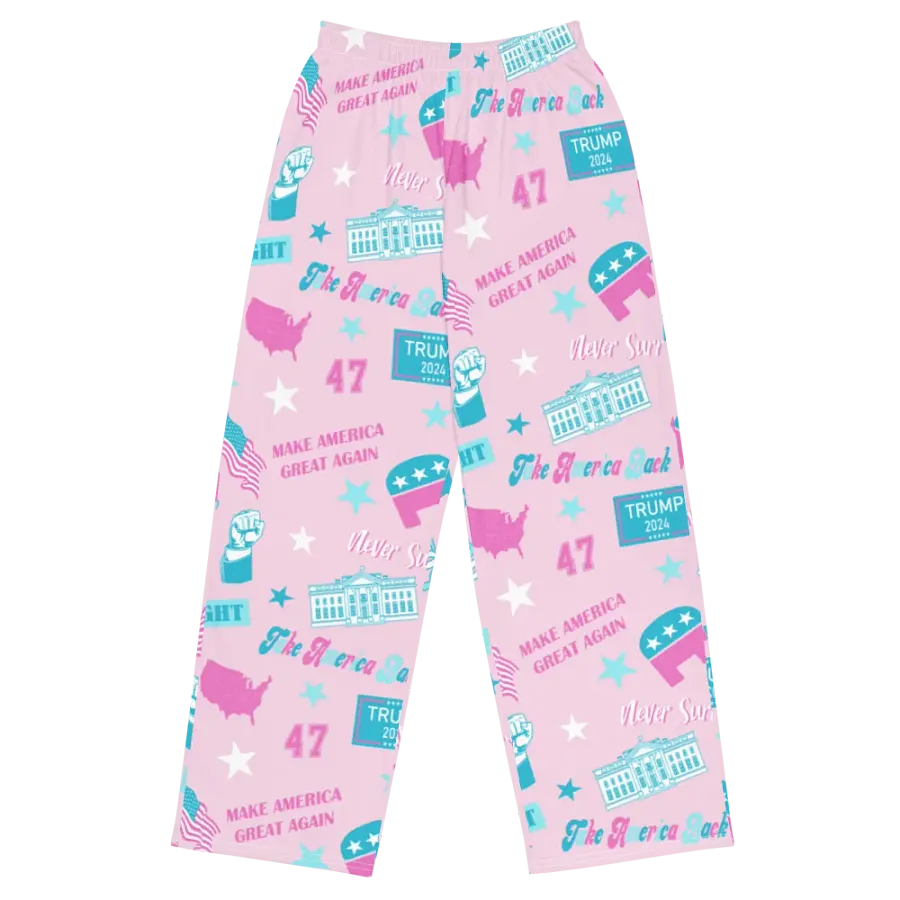 Trump 2024 Election-Themed Patriot Make America Great Again Pink Pattern Pajama Pant product image (1)
