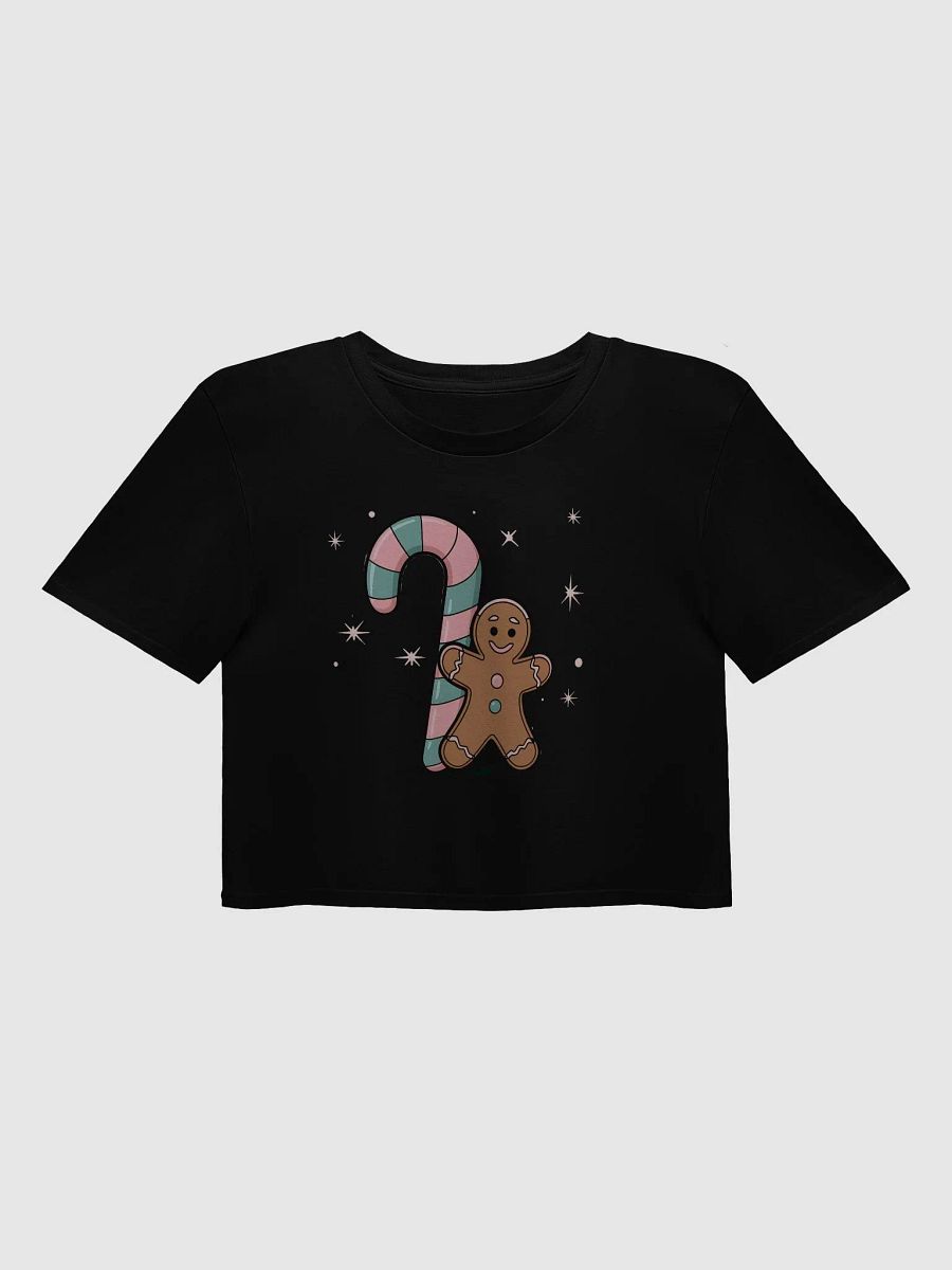Festive Candy Cane and Gingerbread Man Crop Top product image (2)