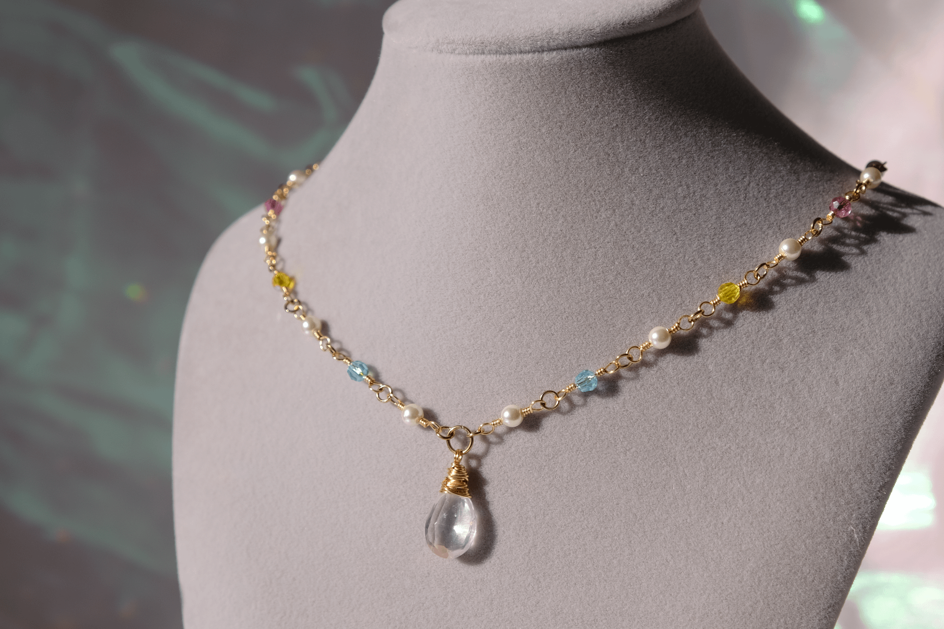 Pan pride - Rose quartz pendant necklace product image (3)