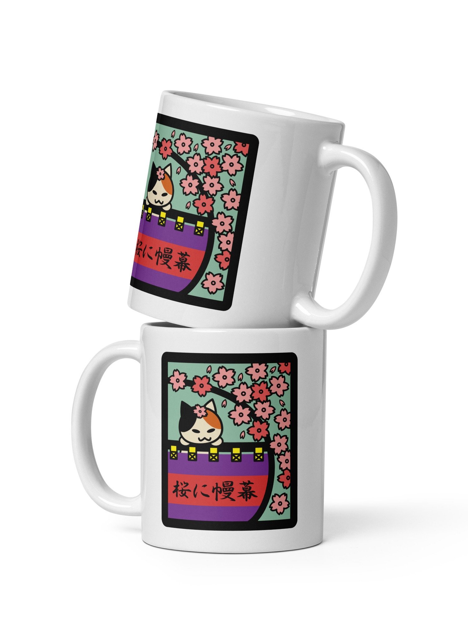 March Hanafuda Japanese Playing Card Cat 11 oz Mug product image (3)
