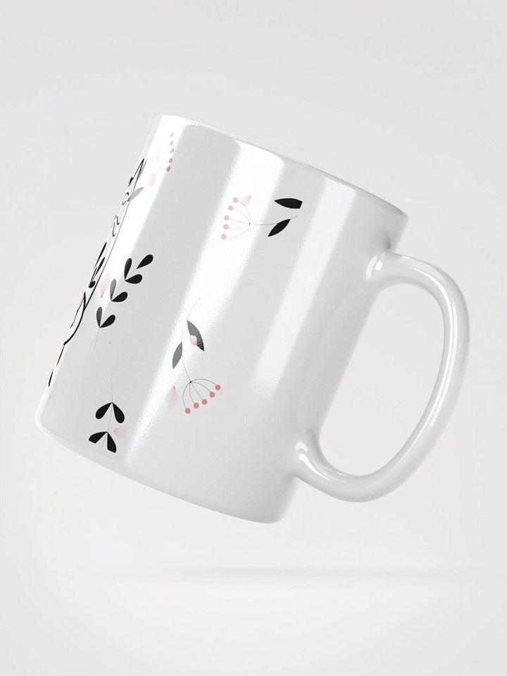 Whimsical Folk Art Cat Love Ceramic Mug|Housewarming Birthday Gifts Cute White GlossyMug product image (6)