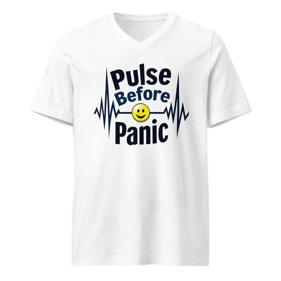Pulse Before Panic ECG V-Neck Tee product image (1)