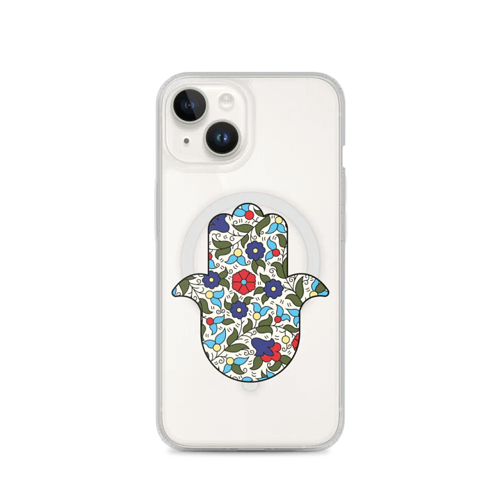 Hamsa Hand Khalili Floral Clear iPhone Case product image (1)