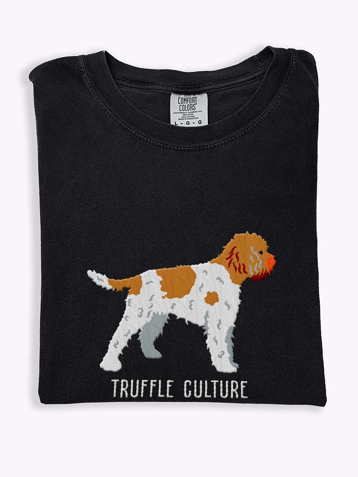 Truffle Culture T-Shirt(Embroidered) of a Lagotto Romagnolo(Brown & White) product image (1)