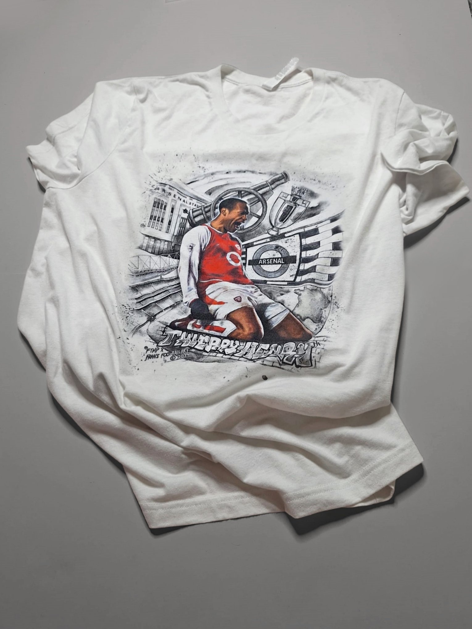 Thierry Henry Arsenal T-Shirt – Front Print Football Artwork (12th Man Podcast Exclusive) Recycled Materials product image (9)
