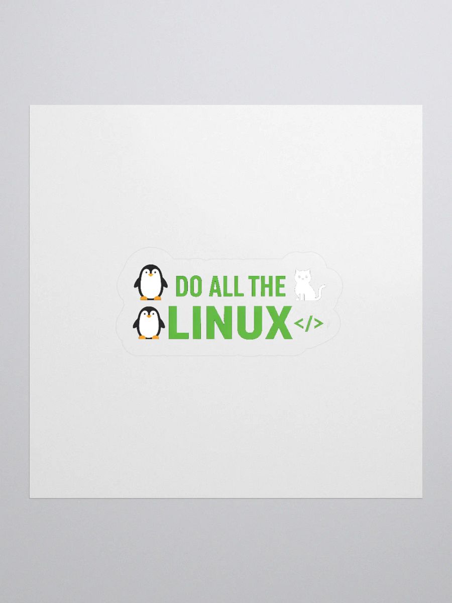 Linux Penguin and Cat Kiss Cut Stickers product image (1)