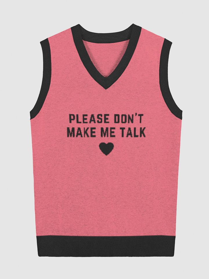 PLEASE DON'T MAKE ME TALK (hot pink and black) knitwear vest product image (2)